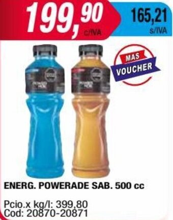 Maxiconsumo ENERG. POWERADE SAB. 500 cc oferta