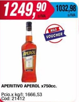 Maxiconsumo APERITIVO APEROL x750cc. oferta
