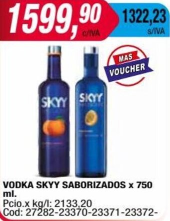 Maxiconsumo VODKA SKYY SABORIZADOS x 750 ml. oferta