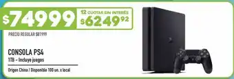 Consola Ps4 1tb - Incluye Juegos Origen China / Disponible 100 un. x local
