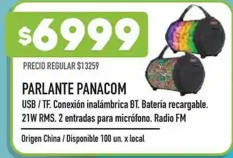Supermercados Vea Parlante Panacom Origen China/ Disponible 100 un. x local oferta