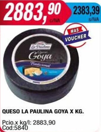 Maxiconsumo QUESO LA PAULINA GOYA X KG. oferta