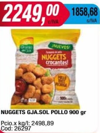Maxiconsumo NUGGETS GJA.SOL POLLO 900 gr oferta