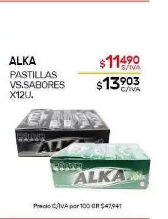 Nini Mayorista Alka Pastillas vs. sabores x12u oferta