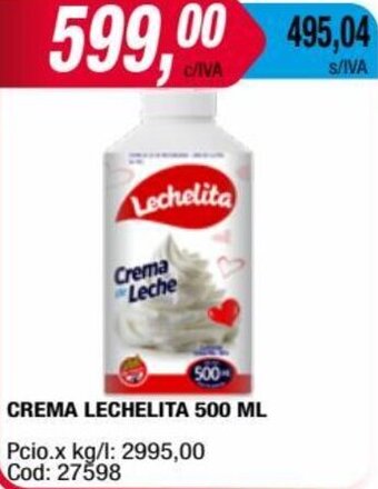 Maxiconsumo CREMA LECHELITA 500 ML oferta
