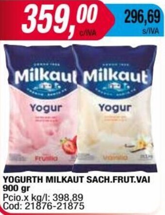 Maxiconsumo YOGURTH MILKAUT SACH.FRUT.VAI 900 gr oferta