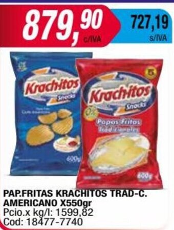 Maxiconsumo PAP.FRITAS KRACHITOS TRAD-C. AMERICANO X550gr oferta