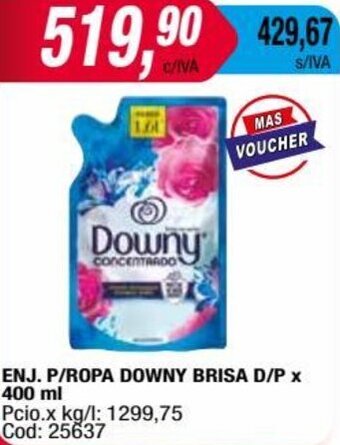 Maxiconsumo ENJ. P/ROPA DOWNY BRISA D/P x 400 ml oferta