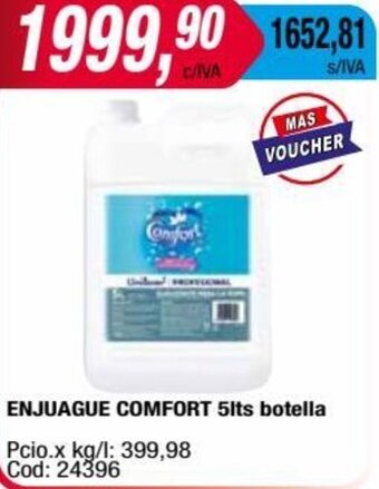 Maxiconsumo ENJUAGUE COMFORT 5lts botella oferta