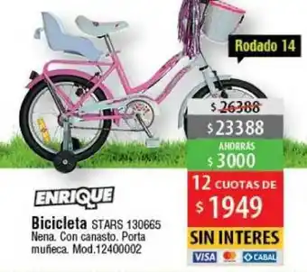 Casa Silvia Enrique Bicicleta Stars 130665 Mod. 12400002 oferta