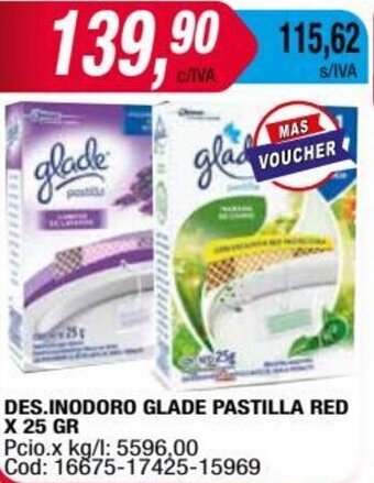 Maxiconsumo DES.INODORO GLADE PASTILLA RED X 25 GR oferta