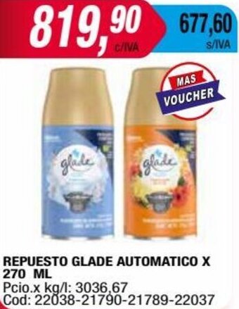 Maxiconsumo REPUESTO GLADE AUTOMATICO X 270 ML oferta