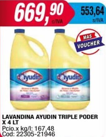 Maxiconsumo LAVANDINA AYUDIN TRIPLE PODER X 4 LT oferta