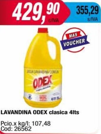 Maxiconsumo LAVANDINA ODEX clasica 4lts oferta