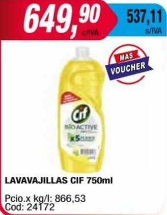 Maxiconsumo LAVAVAJILLAS CIF 750ml oferta
