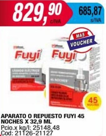 Maxiconsumo APARATO O REPUESTO FUYI 45 NOCHES X 32,9 ML oferta
