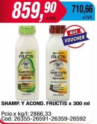 Maxiconsumo SHAMP. Y ACOND. FRUCTIS x 300 ml oferta