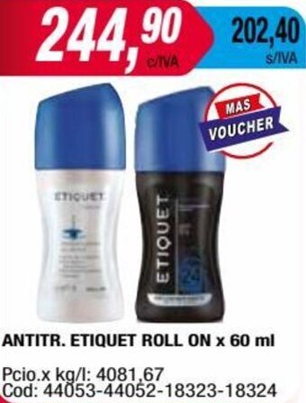 Maxiconsumo ANTITR. ETIQUET ROLL ON x 60 ml oferta