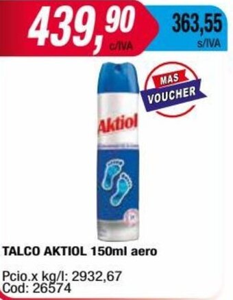 Maxiconsumo TALCO AKTIOL 150ml aero oferta