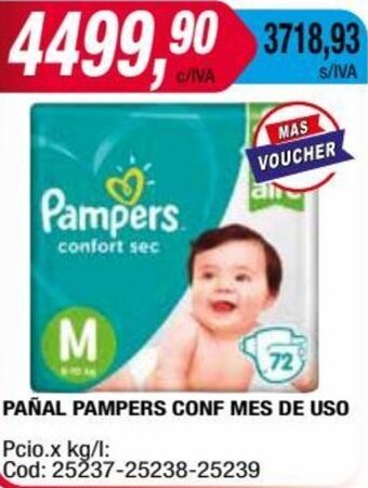 Maxiconsumo PAÑAL PAMPERS CONF MES DE USO oferta