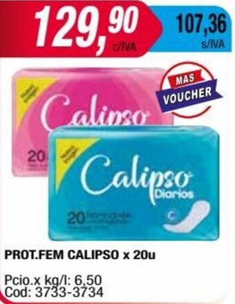 Maxiconsumo PROT.FEM CALIPSO x 20u oferta