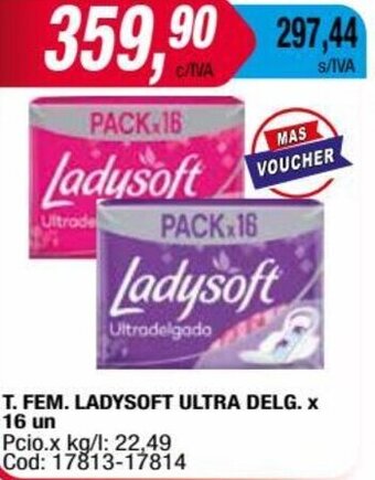Maxiconsumo T. FEM. LADYSOFT ULTRA DELG. X 16 un oferta