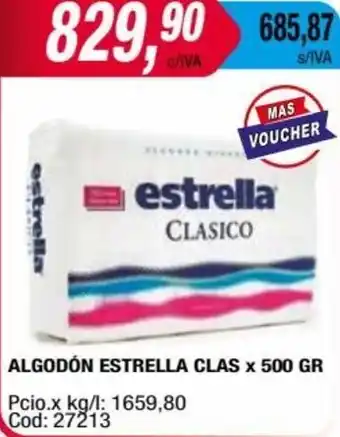 Maxiconsumo ALGODÓN ESTRELLA CLAS x 500 GR oferta