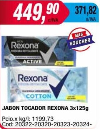 Maxiconsumo JABON TOCADOR REXONA 3x125g oferta