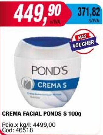 Maxiconsumo CREMA FACIAL PONDS S 100g oferta
