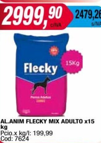 Maxiconsumo AL.ANIM FLECKY MIX ADULTO X15 kg oferta