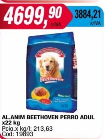 Maxiconsumo AL.ANIM BEETHOVEN PERRO ADUL x22 kg oferta