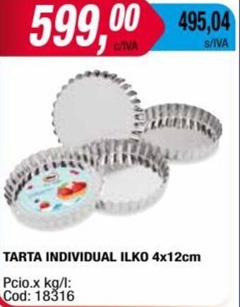 Maxiconsumo TARTA INDIVIDUAL ILKO 4x12cm oferta