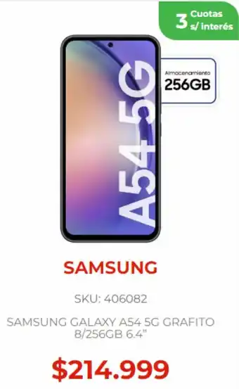 Naldo Lombardi SAMSUNG GALAXY A54 5G GRAFITO 8/256GB 6.4" oferta