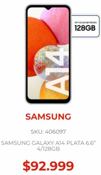 Naldo Lombardi SAMSUNG GALAXY A14 PLATA 6.6" 4/128GB oferta