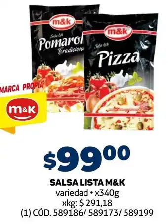 Makro SALSA LISTA M&K variedad x340g oferta