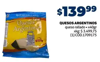 Makro QUESOS ARGENTINOS queso rallado. x40gr oferta