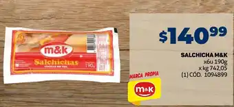 Makro SALCHICHA M&K x6u 190g oferta