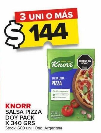 Carrefour Maxi Salsa knorr pizza doy pack x 340g oferta