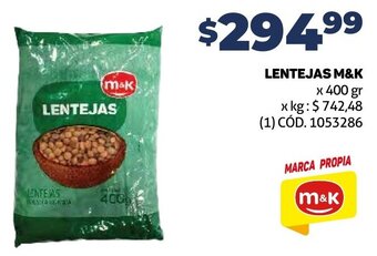 Makro LENTEJAS M&K x 400 gr oferta