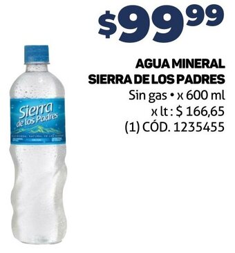 Makro AGUA MINERAL SIERRA DE LOS PADRES Sin gas x 600 ml oferta