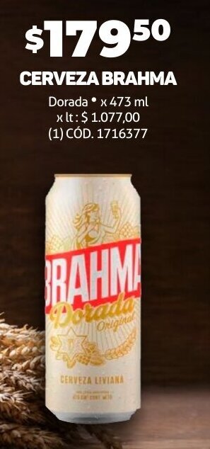 Makro CERVEZA BRAHMA Dorada x 473 ml oferta