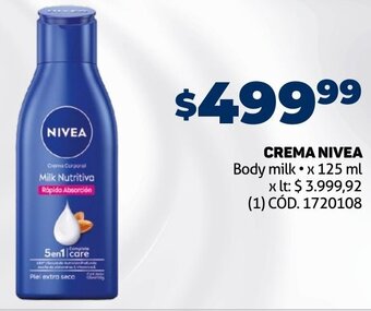 Makro CREMA NIVEA Body milk x 125 ml oferta
