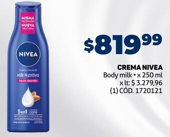 Makro CREMA NIVEA Body milk x 250 ml oferta