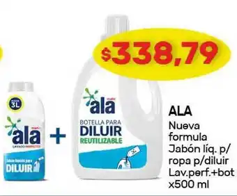 Nini Mayorista Ala Nueva formula Jabón líq. p/ropa p/diluir Lav. perf.+bot x500ml oferta
