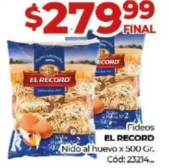 Diarco Fideos EL RECORD 500gr oferta