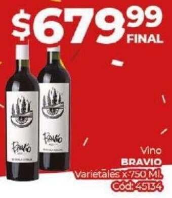 Diarco Vino BRAVIO Varietales x 750 ML oferta