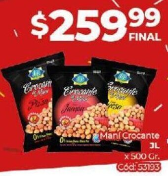 Diarco Maní Crocante JL x 500 Gr. oferta