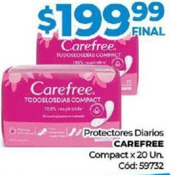 Diarco Protectores Diarios CAREFREE Compact x 20 Un. oferta