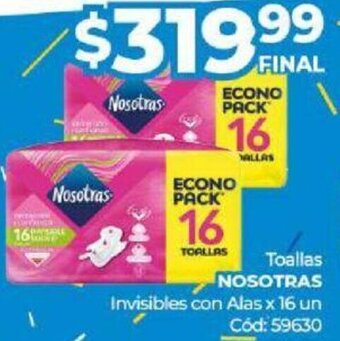 Diarco Toallas NOSOTRAS Invisibles con Alas x 16 un oferta