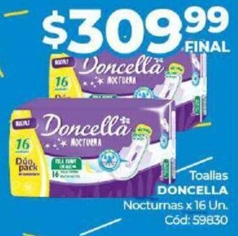 Diarco Toallas DONCELLA Nocturnas x 16 Un oferta
